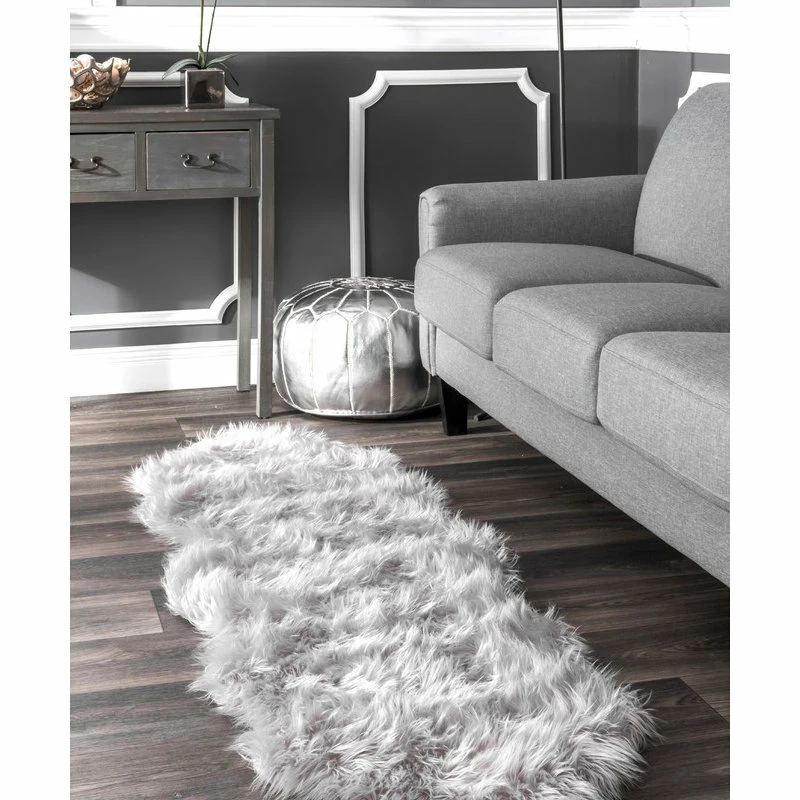 Best reviews of 𧨠NuLOOM Solid Soft Faux Sheepskin Area Rug, Light Gray, 2'x6' Runner π