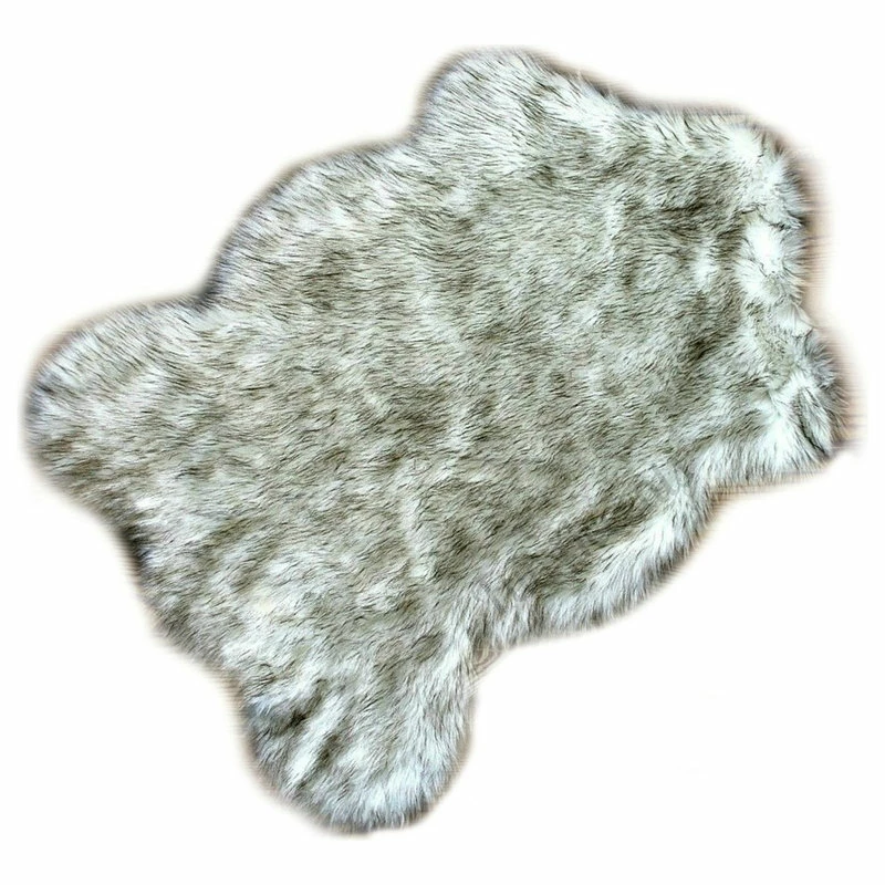 Buy π₯ Fur Accents Black Tip Russian Wolf Faux Fur Shag Throw Area Rug, 2'x3' π - Image 2