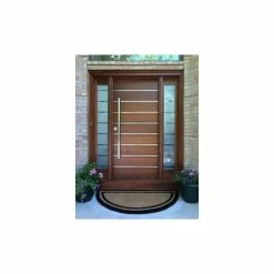 Outlet βοΈ Kempf Woven Half Round Black Border 1" Thick Mat, 24"x48" π€©