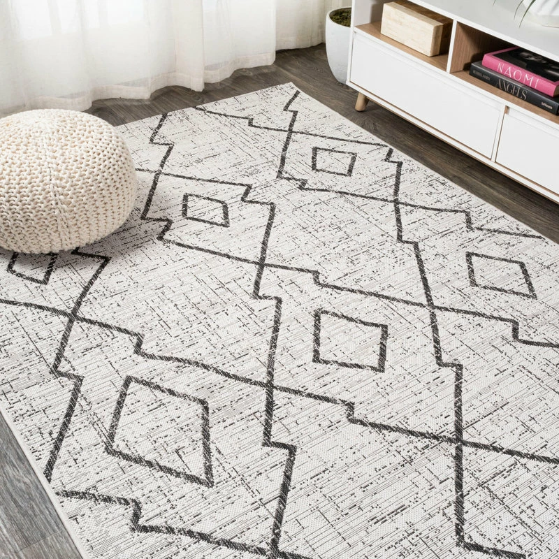 Coupon β JONATHAN Y Carwa Tribal Diamond Trellis Indoor/Outdoor Area Rug, Ivory/Black, 8'x10' π₯ - Image 5