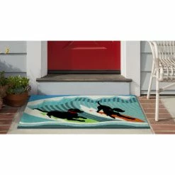 Flash Sale 👍 Liora Manne Frontporch 🏄 Surfing 🦮 Dogs Indoor/Outdoor Rug Ocean 2'x3' 🌟