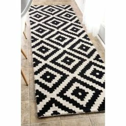 Wholesale 😀 NuLOOM Hand-Tufted Geometric Tuscan Rug, Black, 2'6"x14' 😍