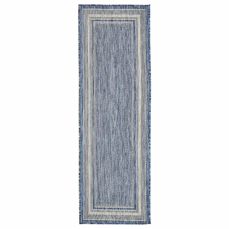 Budget β Unique Loom Blue Soft Border Outdoor 2' 0 X 6' 0 Runner Rug π - Image 3
