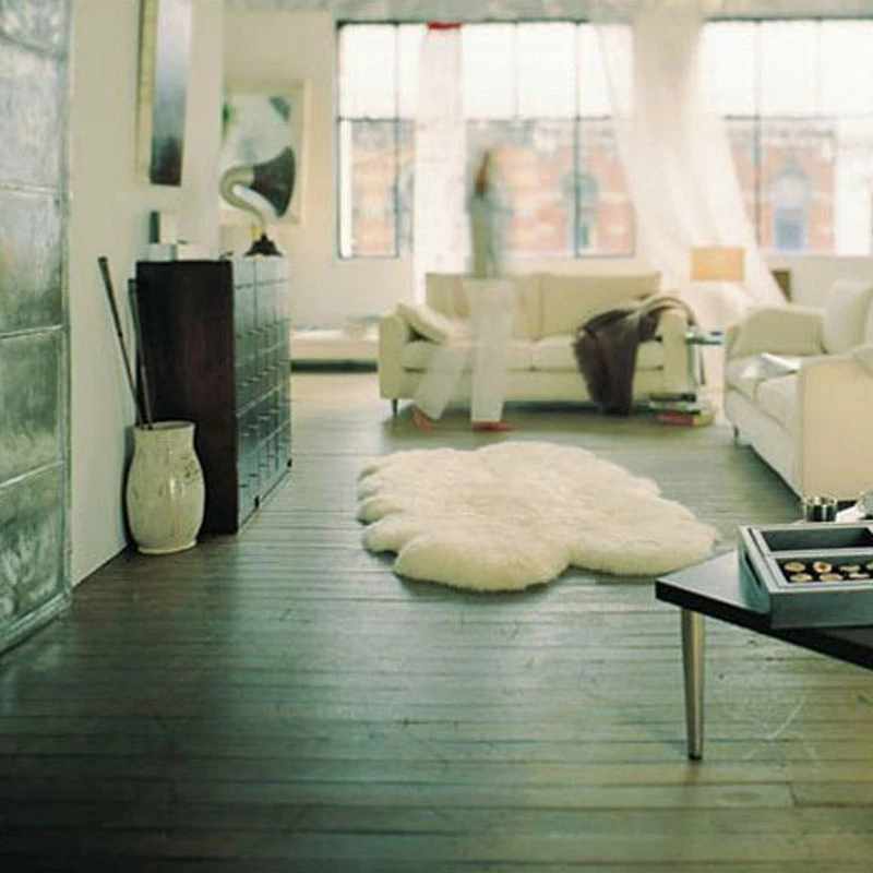 Outlet π₯ Natural 100% New Zealand Sheepskin Four Rug, 3'3/4"x6' Natural β - Image 6