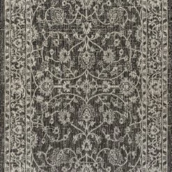 Promo 🎁 JONATHAN Y Palazzo Vine Border Textured Weave Indoor/Outdoor Black/Gray 9' X12' Area Rug 🎁