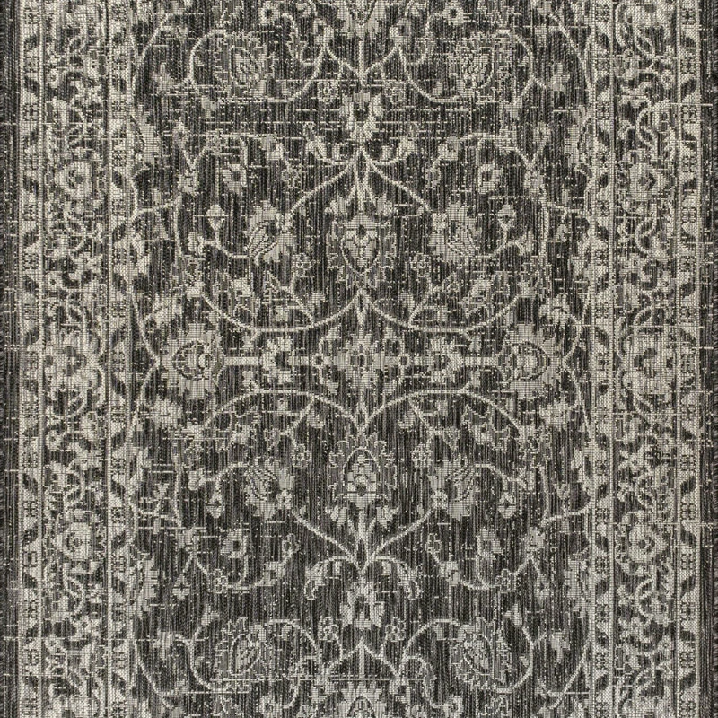 Promo π JONATHAN Y Palazzo Vine Border Textured Weave Indoor/Outdoor Black/Gray 9' X12' Area Rug π