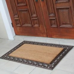New β A1 Home Collections Rubber And Coir Classic Paisley Border Extra Large Double Doormat, 30"X48" π