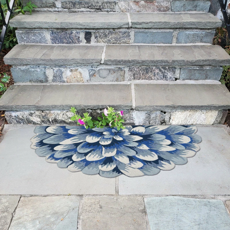 Flash Sale π Liora Manne Frontporch Mum Rug, Blue, 2'x3' π₯ - Image 4
