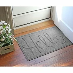 Brand new βοΈ Bungalow Flooring 2'x3' Hello Doormat, Medium Gray π―