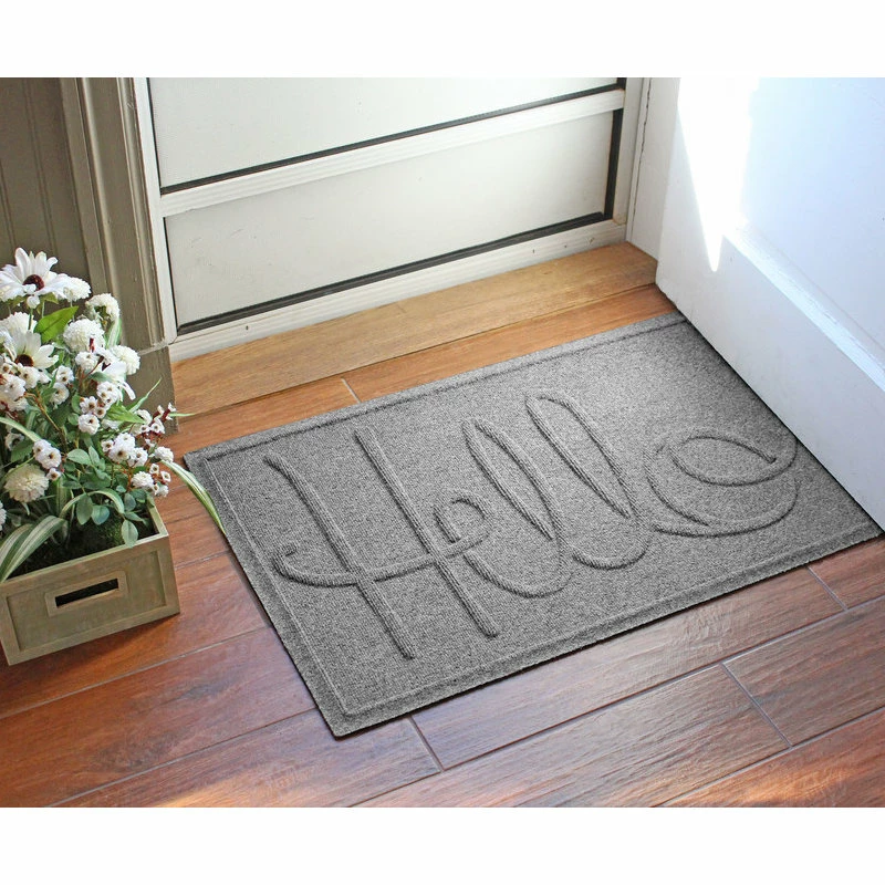 Brand new βοΈ Bungalow Flooring 2'x3' Hello Doormat, Medium Gray π―