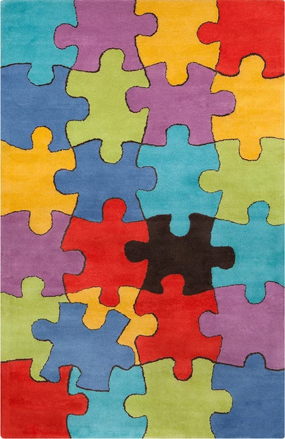 Cheap β¨ CHANDRA Allie Jigsaw Puzzle Contemporary Area Rug, 8'x10' β¨