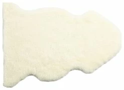 Outlet 🛒 Fibre By Auskin New Zealand Curly Shorn Sheepskin Single Pelt, 2'x3', Off White 🧨
