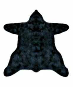 Cheap 😍 Fur Accents Premium Faux Fur Bear Skin Rug, Jet Black, 2'x4' 🎉