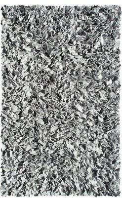 Discount ⭐ The Rug Market Shaggy Raggy Area Rug, Silver, 22"x34" 👏