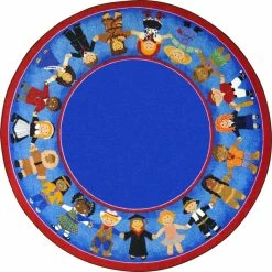 Hot Sale 💯 Joy Carpet Co Children Of Many Cultures 5'4" Round Area Rug, Multi 🧨