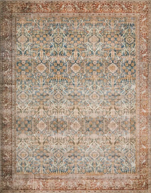 Top 10 π₯° Loloi Rugs Loloi II Layla Power Loomed Lay-04 Ocean / Rust 5'-0" X 7'-6" Rectangle π