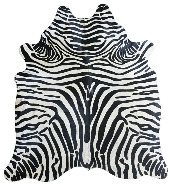 Deals π― Luxury Cowhides Brazilian Cowhide Rug Zebra Black Stripe, Off White, 5'x7' π