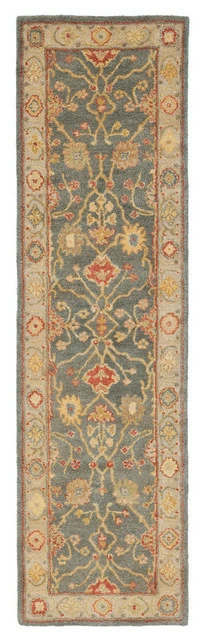 Discount π Safavieh Antiquity Collection AT314 Rug, Blue/Ivory, 2'3"x12' π